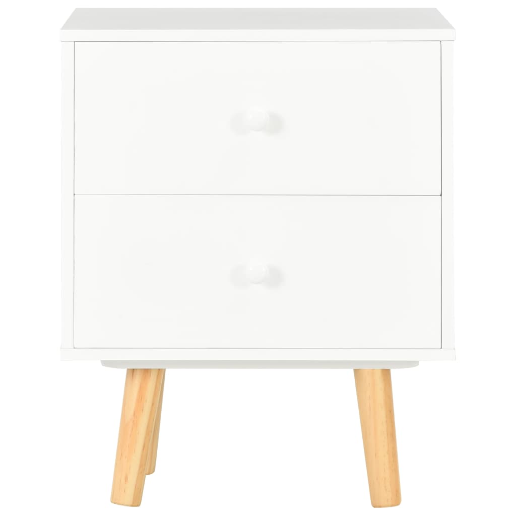 vidaXL Mesas cabeceira 2 pcs 40x30x50cm madeira de pinho maciça branco
