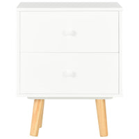 vidaXL Mesas cabeceira 2 pcs 40x30x50cm madeira de pinho maciça branco