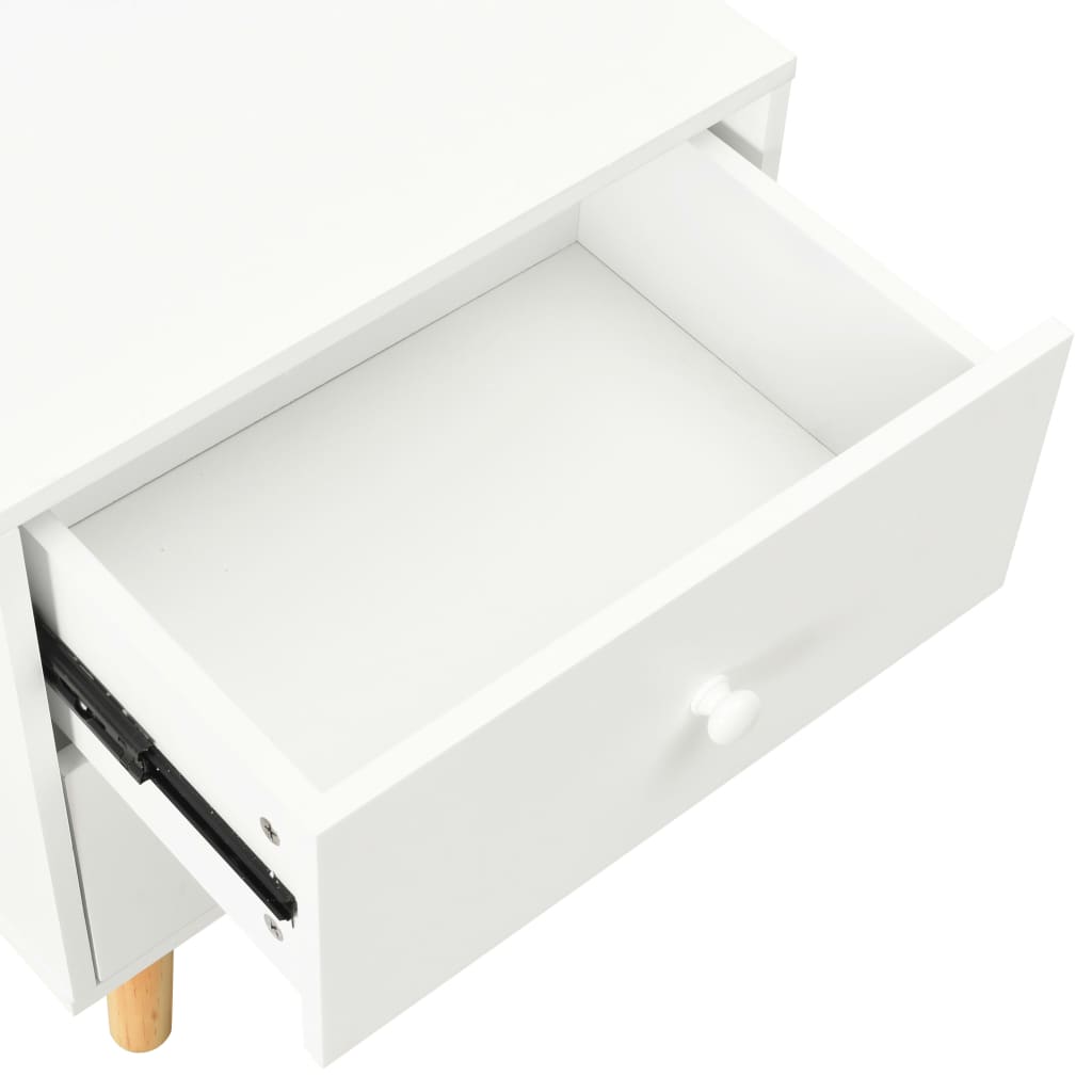 vidaXL Mesas cabeceira 2 pcs 40x30x50cm madeira de pinho maciça branco