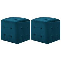 vidaXL Pufe 2 pcs 30x30x30 cm veludo azul
