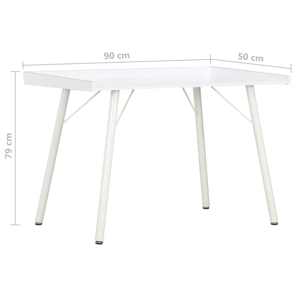 vidaXL Secretária 90x50x79 cm branco