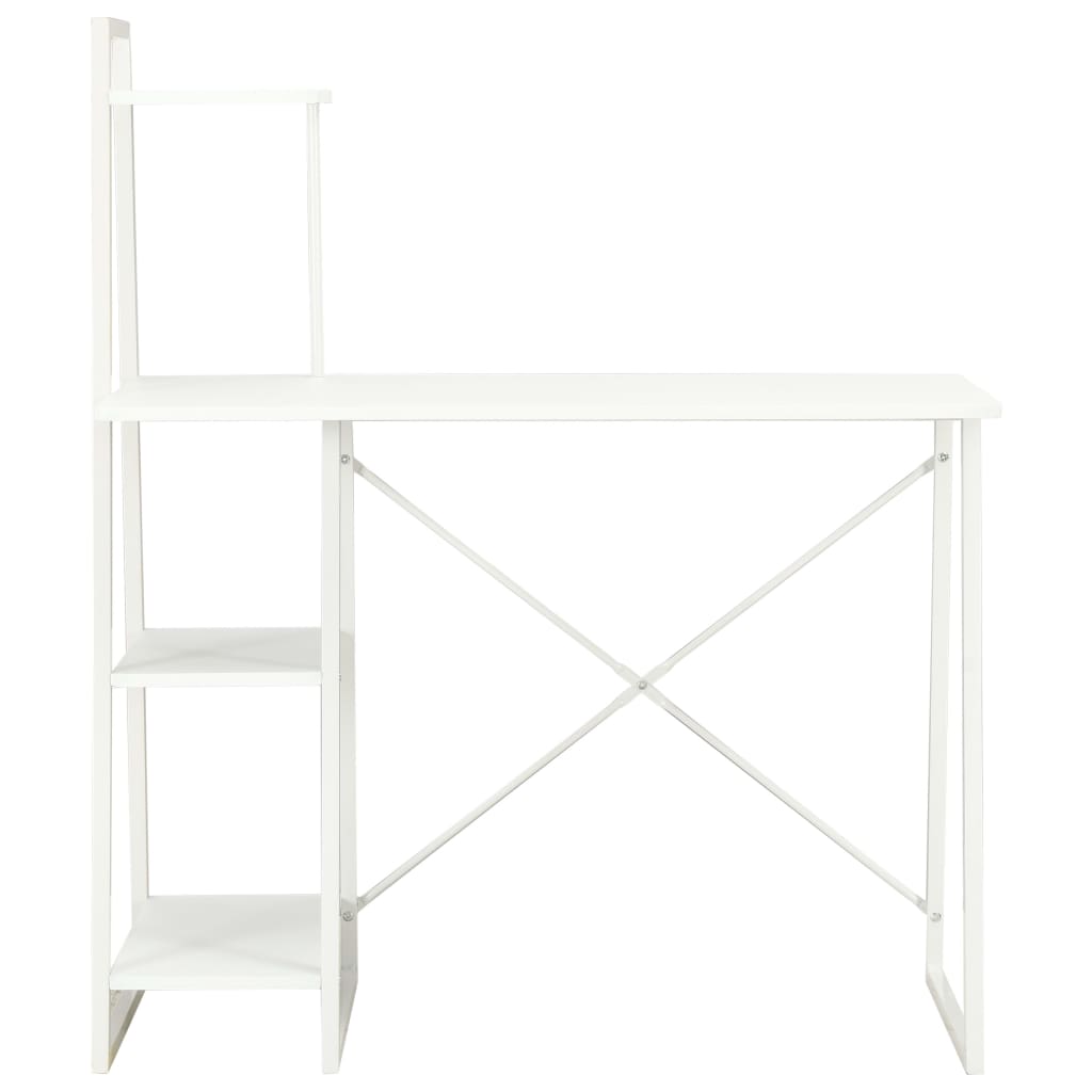 vidaXL Secretária com unidade de prateleiras 102x50x117 cm branco