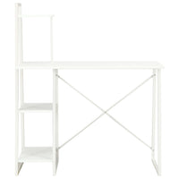 vidaXL Secretária com unidade de prateleiras 102x50x117 cm branco