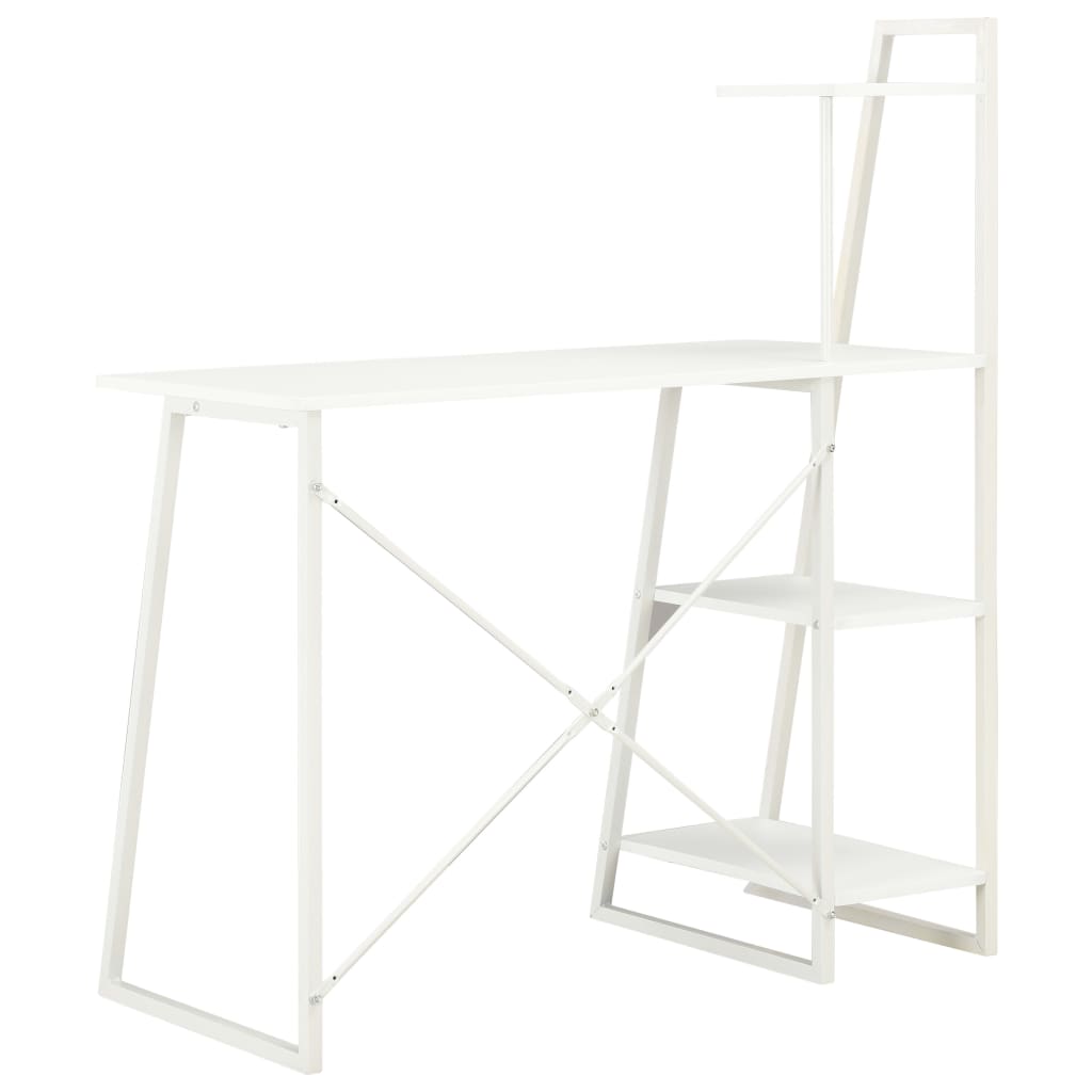 vidaXL Secretária com unidade de prateleiras 102x50x117 cm branco