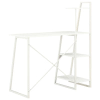 vidaXL Secretária com unidade de prateleiras 102x50x117 cm branco