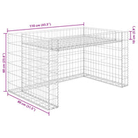 Abrigo p/ corta-relva com divisão elevada fio aço 110x80x60 cm