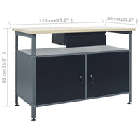 Bancada de trabalho 120x60x85 cm aço