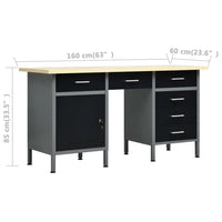 Bancada de trabalho 160x60x85 cm aço