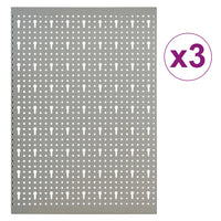 Placas perfuradas de parede 3 pcs 40x58 cm aço
