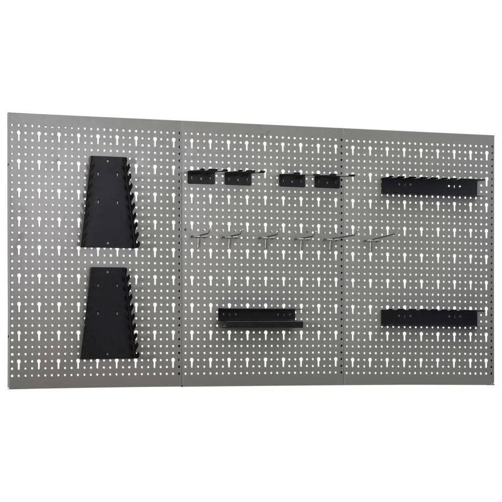 Placas perfuradas de parede 3 pcs 40x58 cm aço