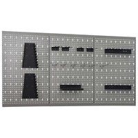 Placas perfuradas de parede 3 pcs 40x58 cm aço