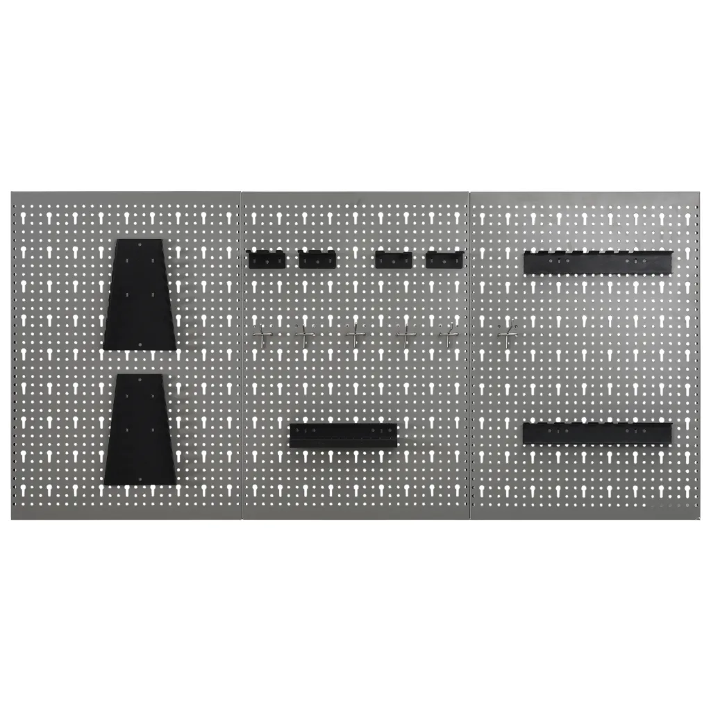 Placas perfuradas de parede 3 pcs 40x58 cm aço
