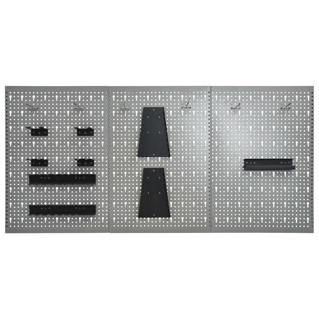 Placas perfuradas de parede 3 pcs 40x58 cm aço