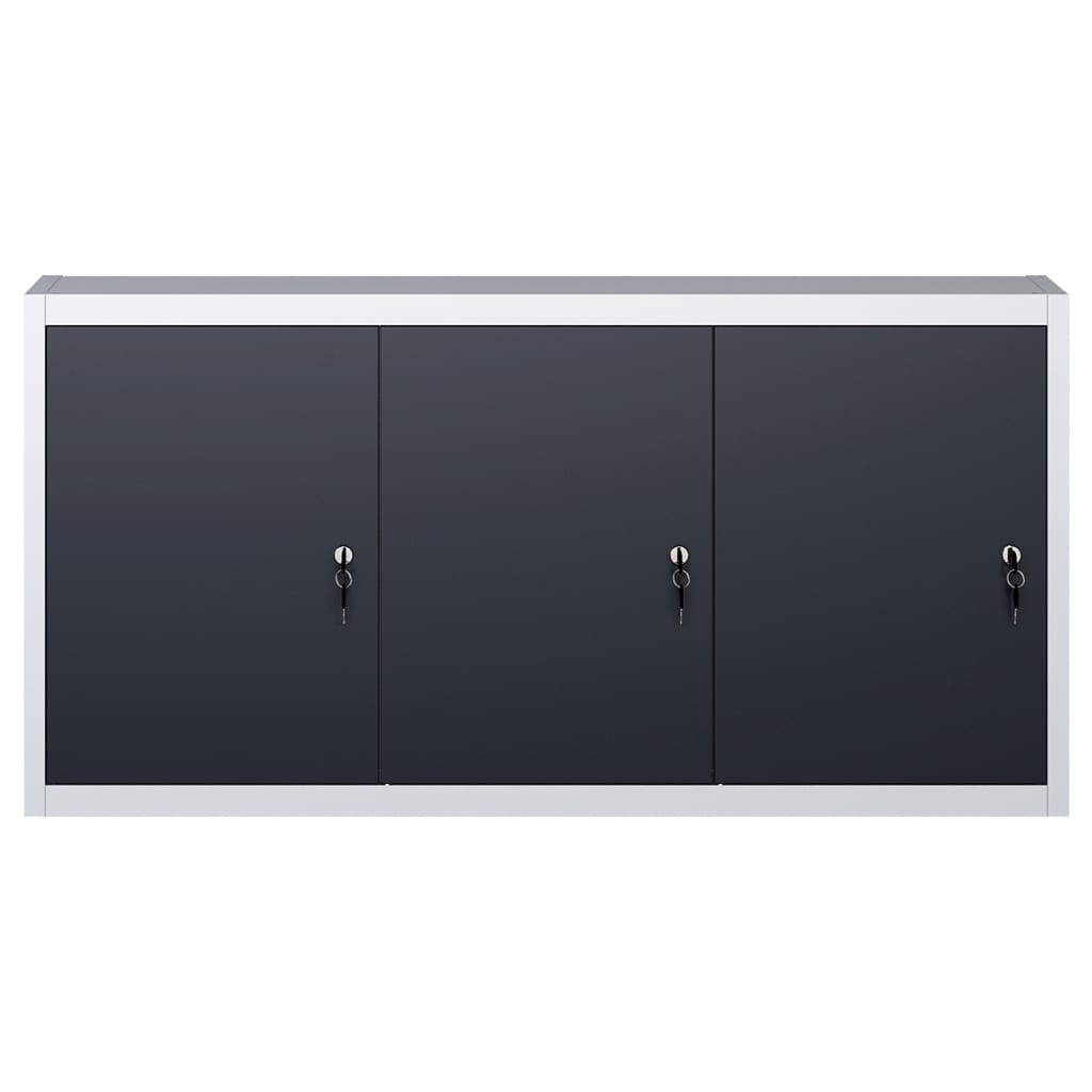 vidaXL Armário ferramentas parede industrial metal cinzento e preto