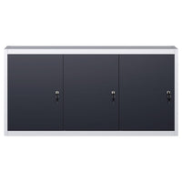 vidaXL Armário ferramentas parede industrial metal cinzento e preto