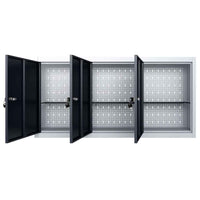 vidaXL Armário ferramentas parede industrial metal cinzento e preto