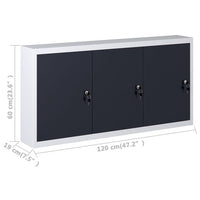 vidaXL Armário ferramentas parede industrial metal cinzento e preto