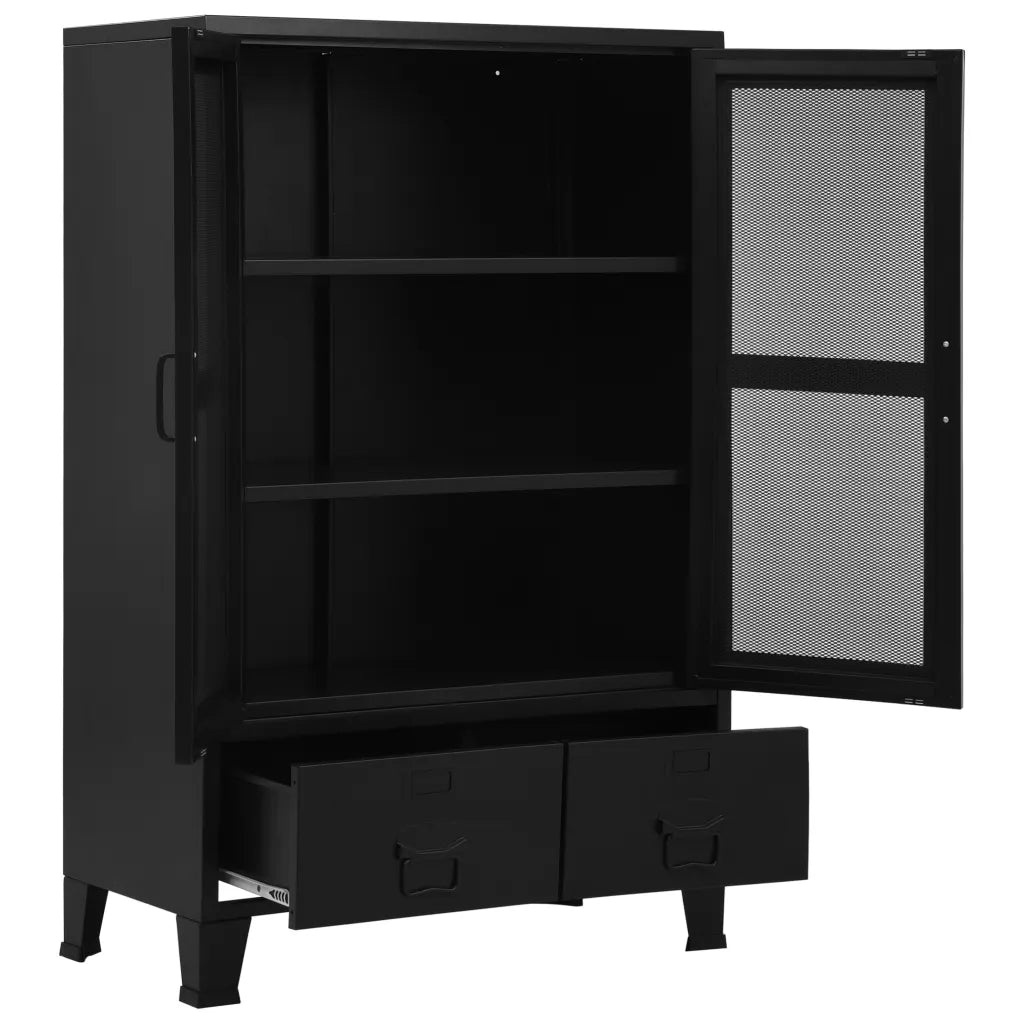 Armário de escritório com portas rede 75x40x120 cm aço