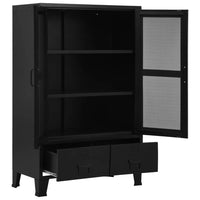 Armário de escritório com portas rede 75x40x120 cm aço