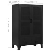 Armário de escritório com portas rede 75x40x120 cm aço