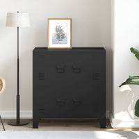 vidaXL Aparador de arrumação industrial 75x40x80 cm aço preto