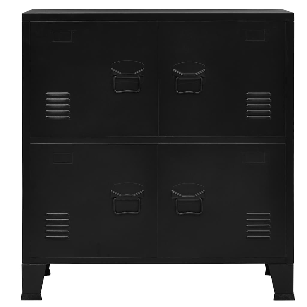 vidaXL Aparador de arrumação industrial 75x40x80 cm aço preto