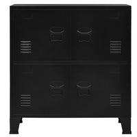 vidaXL Aparador de arrumação industrial 75x40x80 cm aço preto