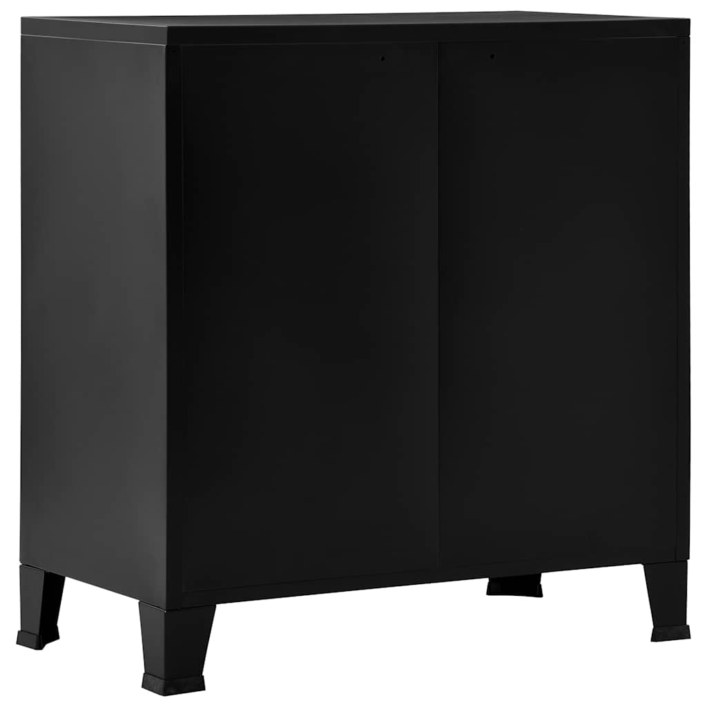vidaXL Aparador de arrumação industrial 75x40x80 cm aço preto