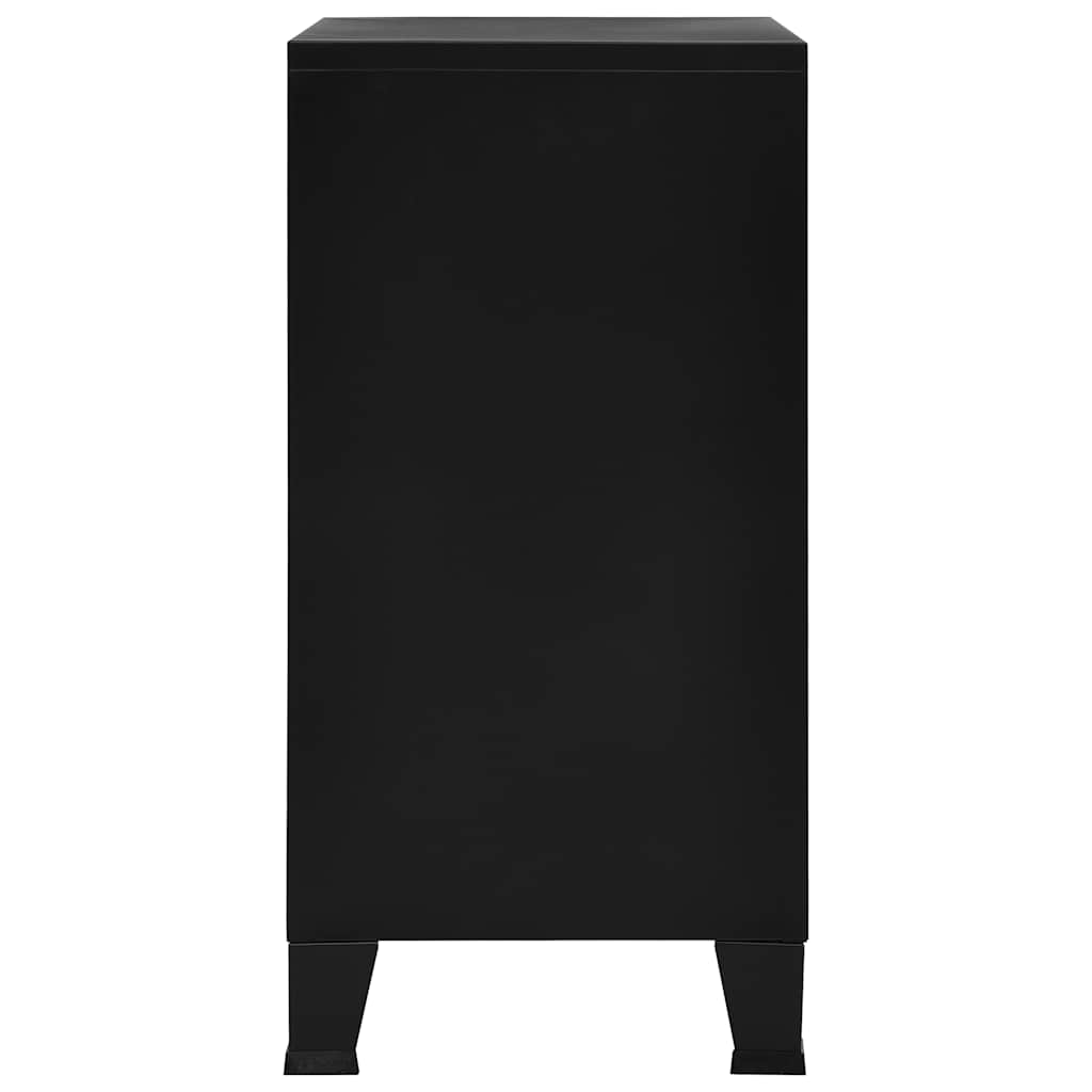 vidaXL Aparador de arrumação industrial 75x40x80 cm aço preto