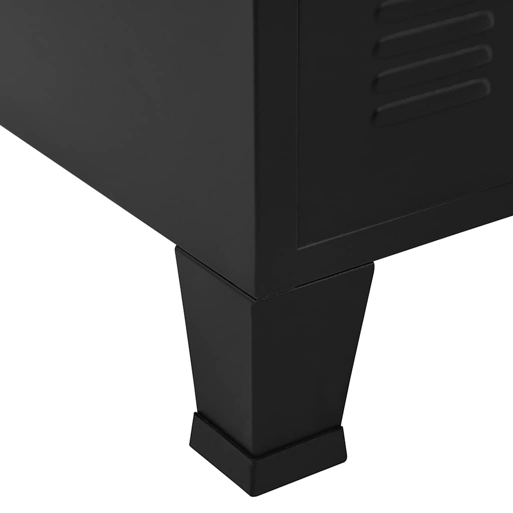 vidaXL Aparador de arrumação industrial 75x40x80 cm aço preto
