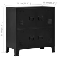 vidaXL Aparador de arrumação industrial 75x40x80 cm aço preto