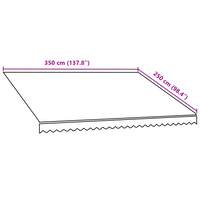 Lona para toldo laranja e castanho 3,5x2,5 m
