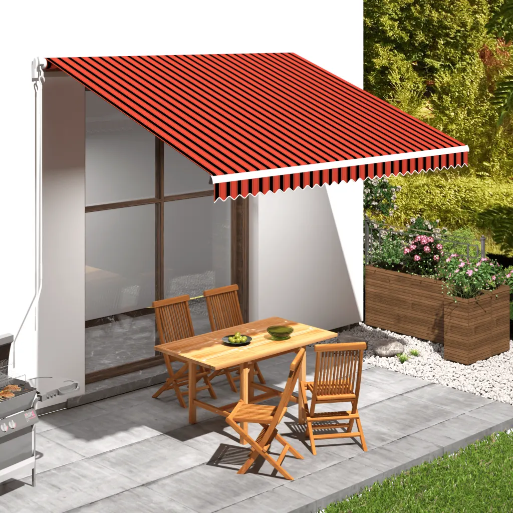 Lona para toldo laranja e castanho 4x3 m