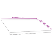 Lona para toldo laranja e castanho 4,5x3 m