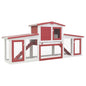 Coelheira exterior grande 204x45x85cm madeira vermelho e branco