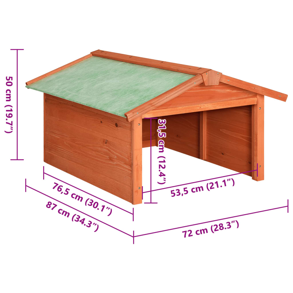 vidaXL Abrigo de cortador de relva 72x87x50 cm madeira de abeto maciça
