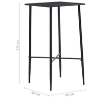 vidaXL Mesa de bar 60x60x111 cm MDF preto