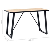 vidaXL Mesa de jantar 120x60x75 cm MDF cor carvalho