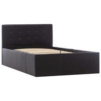 vidaXL Cama hidráulica c/ arrumação 90x200cm couro artificial preto