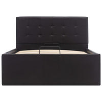 vidaXL Cama hidráulica c/ arrumação 90x200cm couro artificial preto