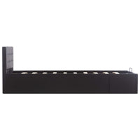 vidaXL Cama hidráulica c/ arrumação 90x200cm couro artificial preto