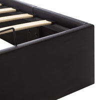 vidaXL Cama hidráulica c/ arrumação 90x200cm couro artificial preto