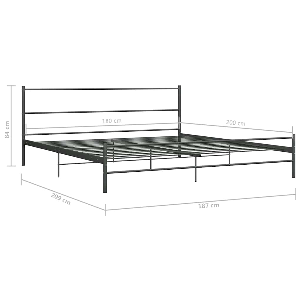 vidaXL Estrutura de cama 180x200 cm metal cinzento