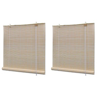 vidaXL Estores de rolo em bambu natural 2 pcs 120x160 cm