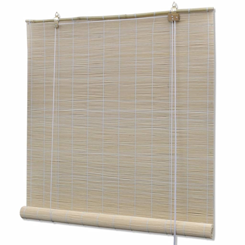 vidaXL Estores de rolo em bambu natural 2 pcs 120x160 cm