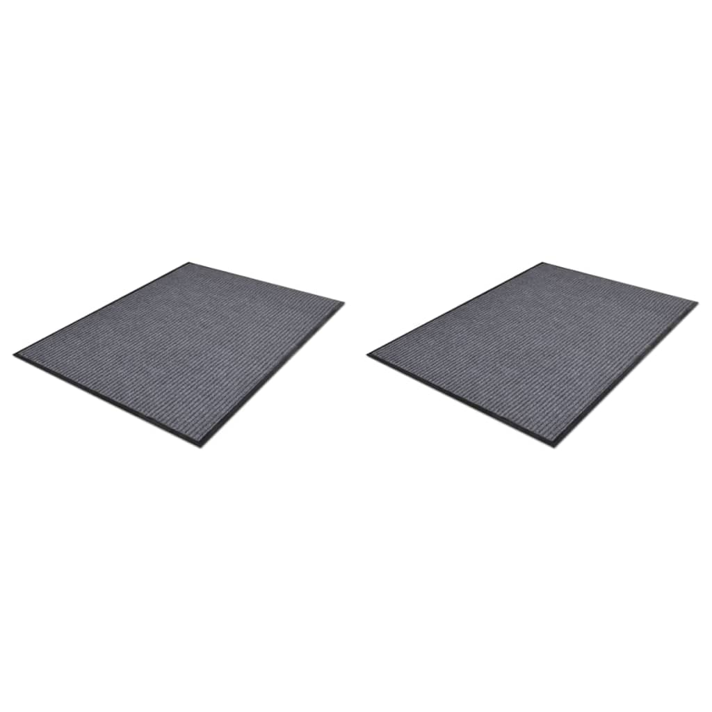 vidaXL Tapetes de porta PVC 2 pcs 90x60 cm cinzento