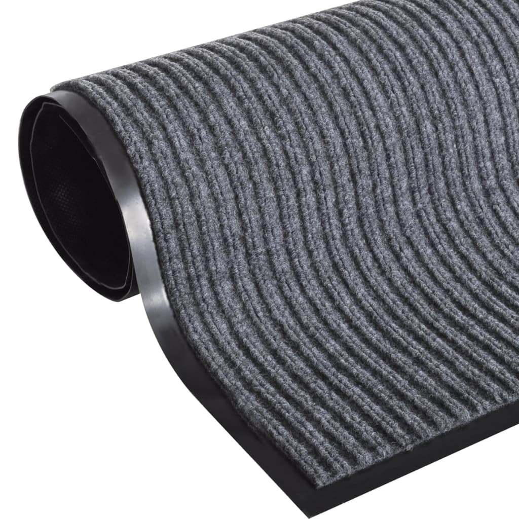 vidaXL Tapetes de porta PVC 2 pcs 90x60 cm cinzento
