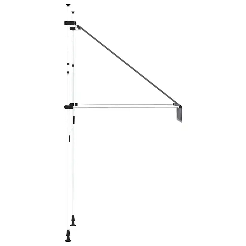 Toldo retrátil manual 100 cm riscas azuis e brancas