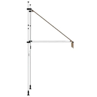 Toldo retrátil manual 100 cm riscas amarelas e azuis