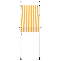 Toldo retrátil manual 100 cm riscas  e branco